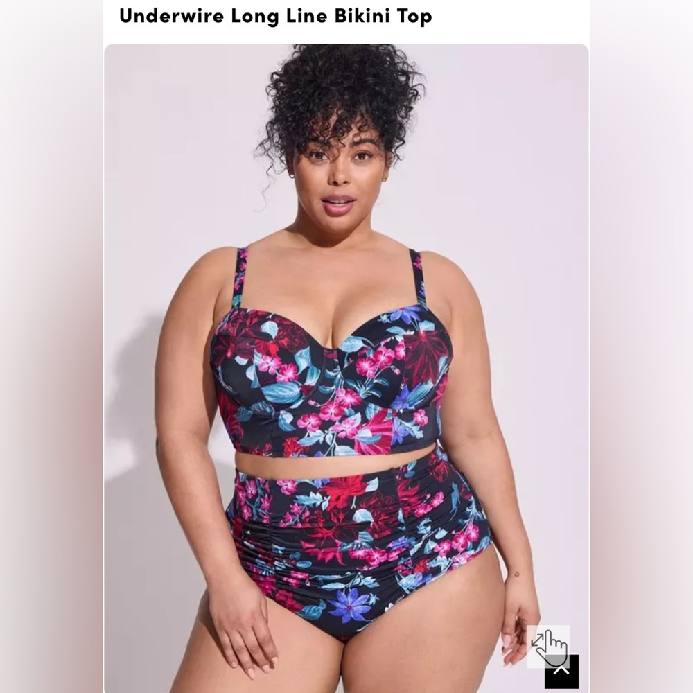 Torrid Size 4 Swim Suit Bikini Top and High Waist Bottoms